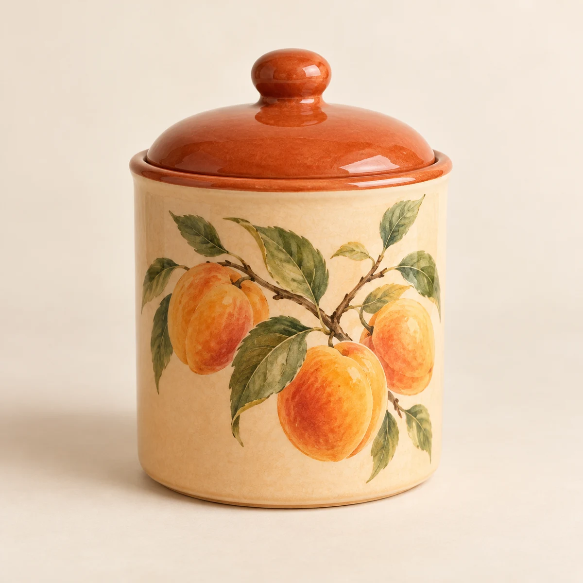 Apricot Orchard: apricot, apricot illustration, terracotta lid